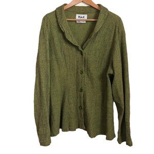FLAX Cotton-Linen Gauze Shirt Jacket Size L